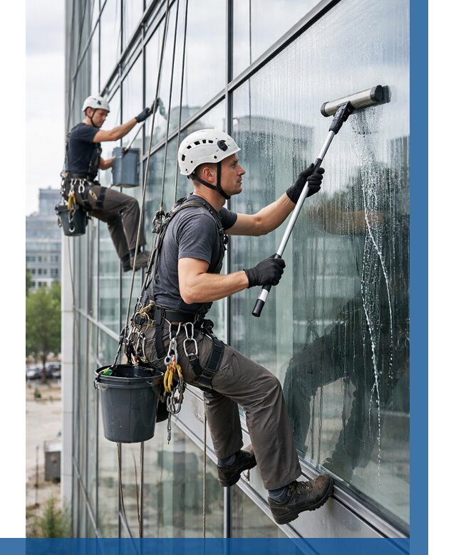 Мойка витражей альпинистами в Ростове от 718 р. под ключ|ВЫСОТНИК-Рсв