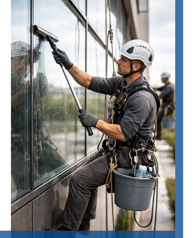 Мойка стеклянных фасадов в Ростове от 205 р. | ВЫСОТНИК-Рсв