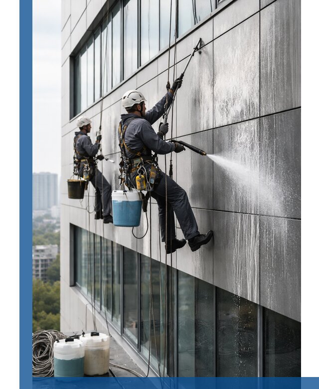 Профессиональная мойка вентилируемых фасадов в Ростове