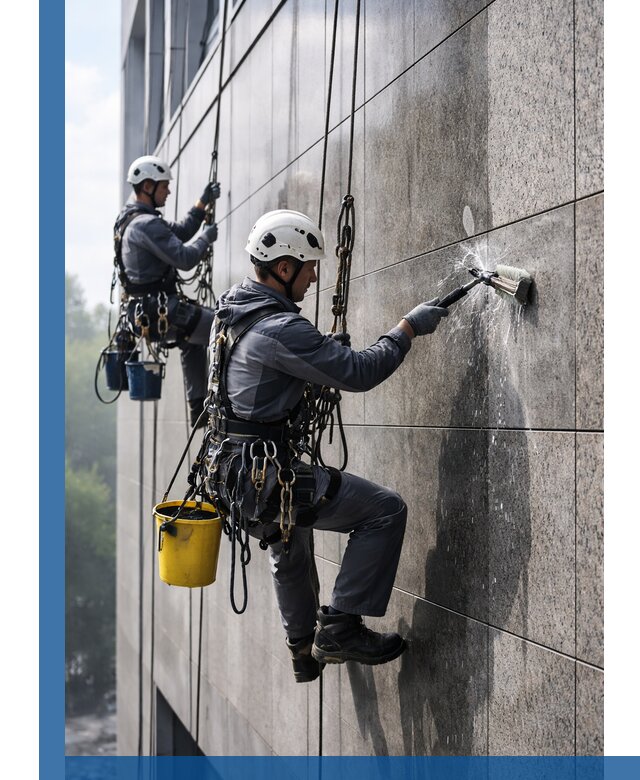 Профессиональная мойка фасада из керамогранита в Ростове