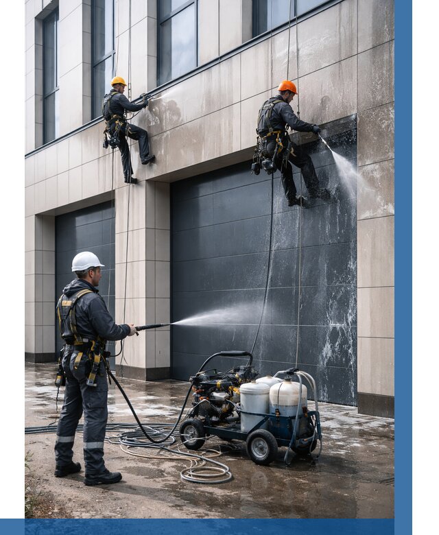 Послестроительная мойка фасада в Ростове от 308 р. | ВЫСОТНИК-Рсв