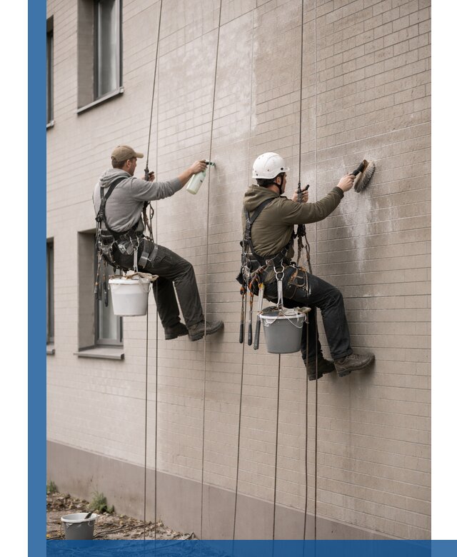 Удаление высолов с фасада зданий в Ростове без повреждений и следов