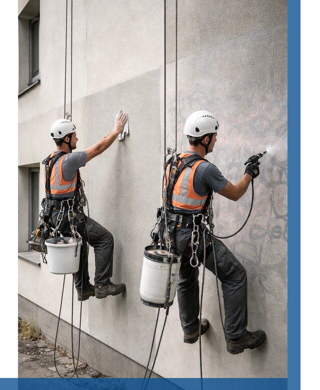 Антиграффити покрытие фасада в Ростове от 616 р. | ВЫСОТНИК-Рсв