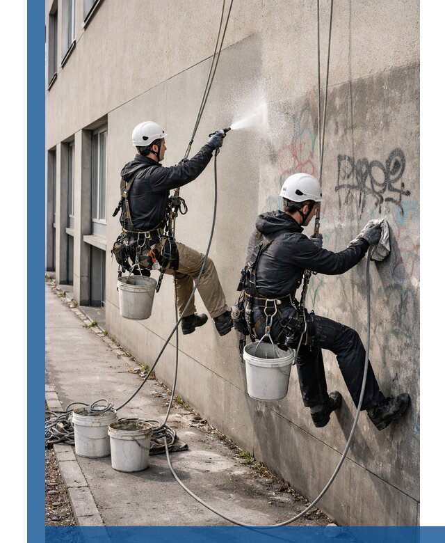 Антиграффити покрытие фасада с защитой от надписей в Ростове