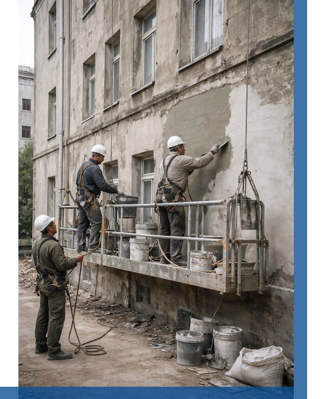 Капитальный ремонт фасада в Ростове от 4310 р. | ВЫСОТНИК-Рсв