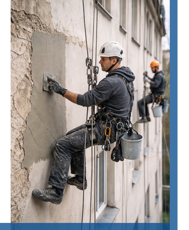 Восстановление штукатурки фасада в Ростове от 1232 р. | ВЫСОТНИК-Рсв