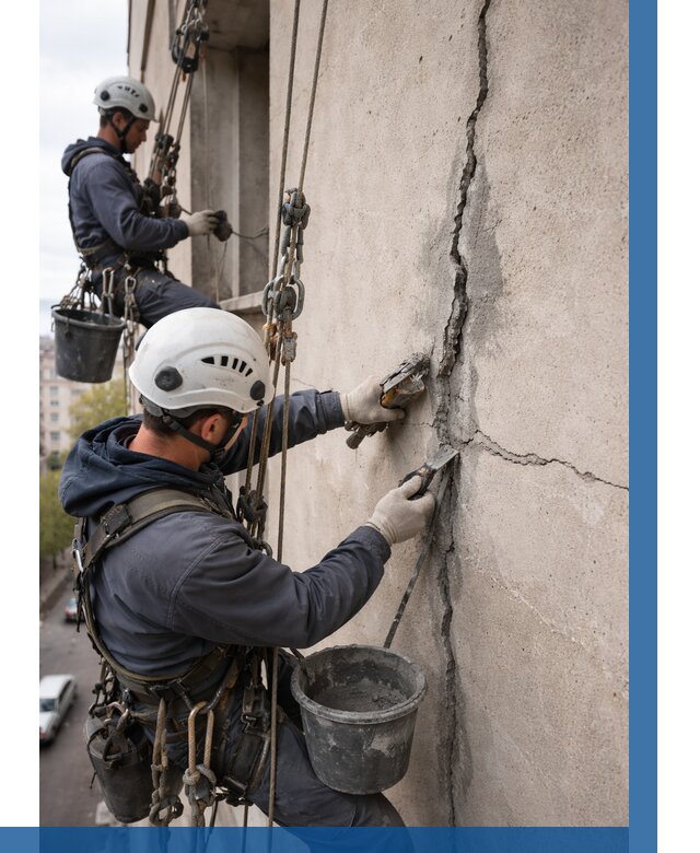 Заделка трещин на фасаде в Ростове от 924 р. | ВЫСОТНИК-Рсв