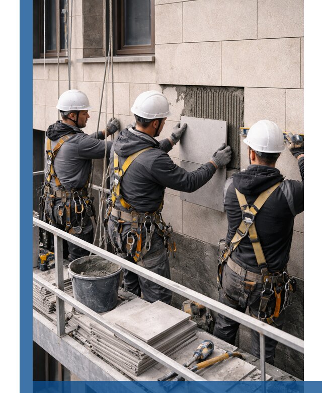 Ремонт облицовки фасада плиткой в Ростове с гарантией