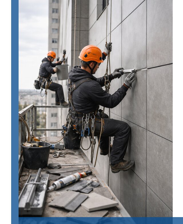 Профессиональный ремонт фасада из керамогранита в Ростове