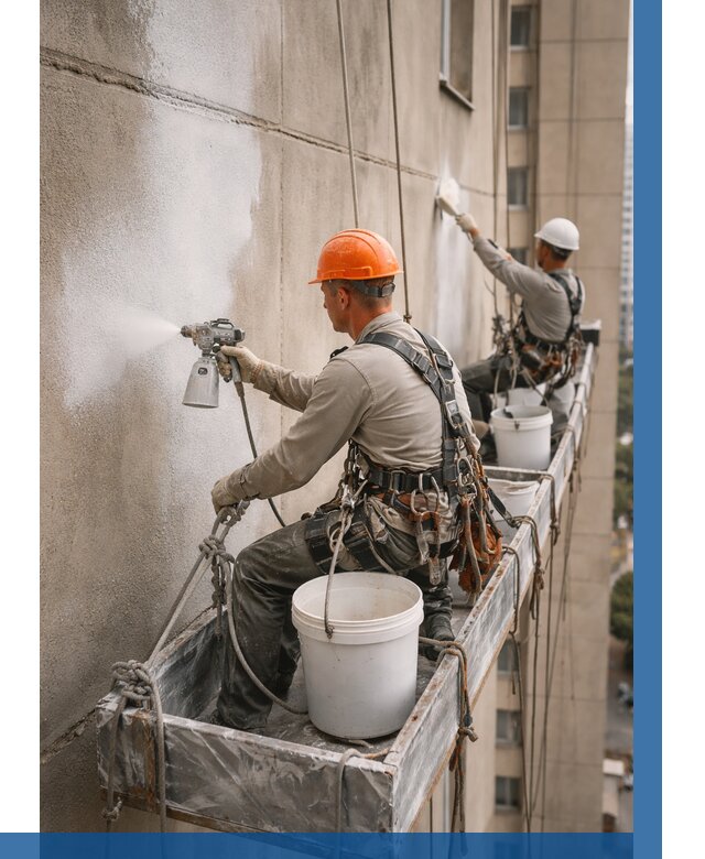 Грунтовка фасада на высоте в Ростове от 123 р. | ВЫСОТНИК-Рсв