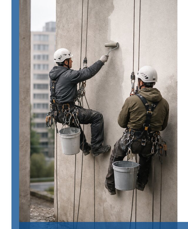 Покраска фасадов высотными альпинистами в Ростове с гарантией