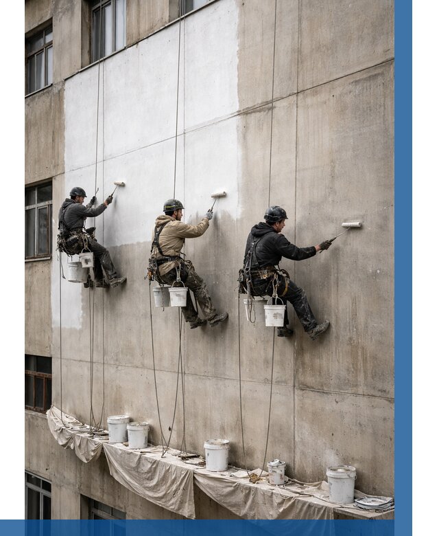 Покраска бетонного фасада в Ростове от 359 р за м2 | ВЫСОТНИК-Рсв