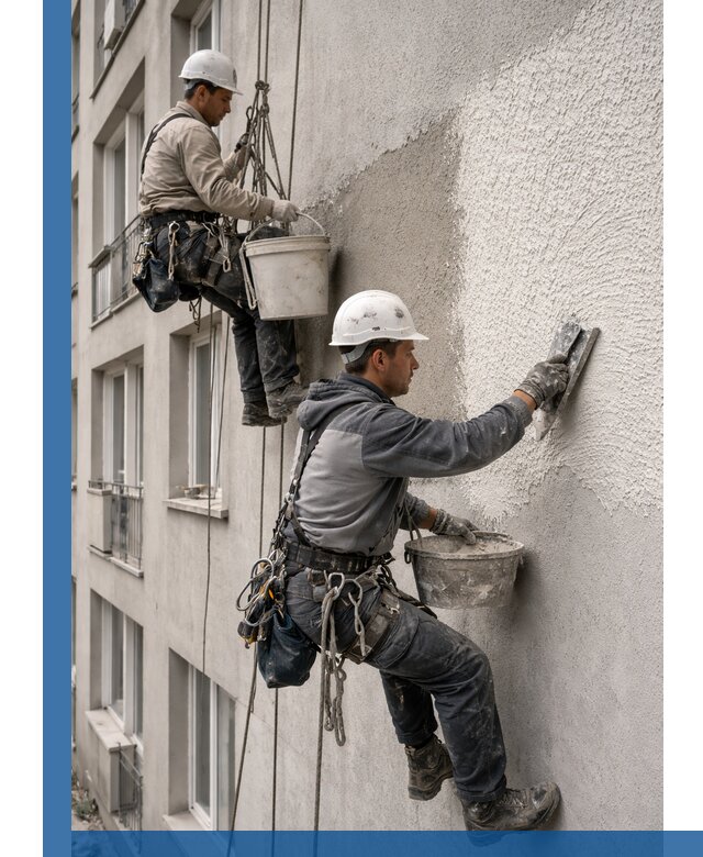 Нанесение декоративной штукатурки короед на фасад в Ростове