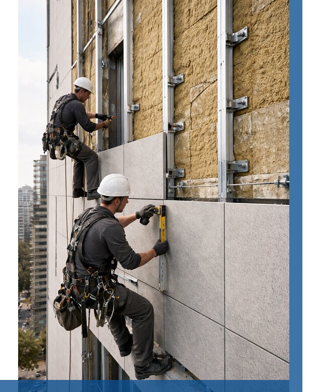 Монтаж вентилируемого фасада в Ростове от 3592 р. | ВЫСОТНИК-Рсв