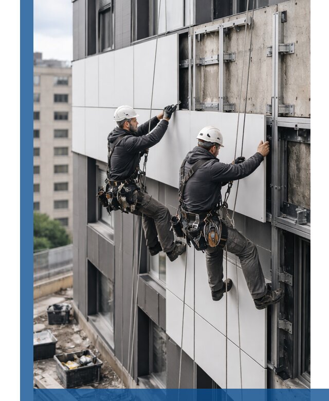 Монтаж композитных панелей фасада в Ростове под ключ