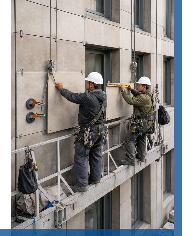 Монтаж керамогранита на фасад в Ростове от 2566 р. | ВЫСОТНИК-Рсв