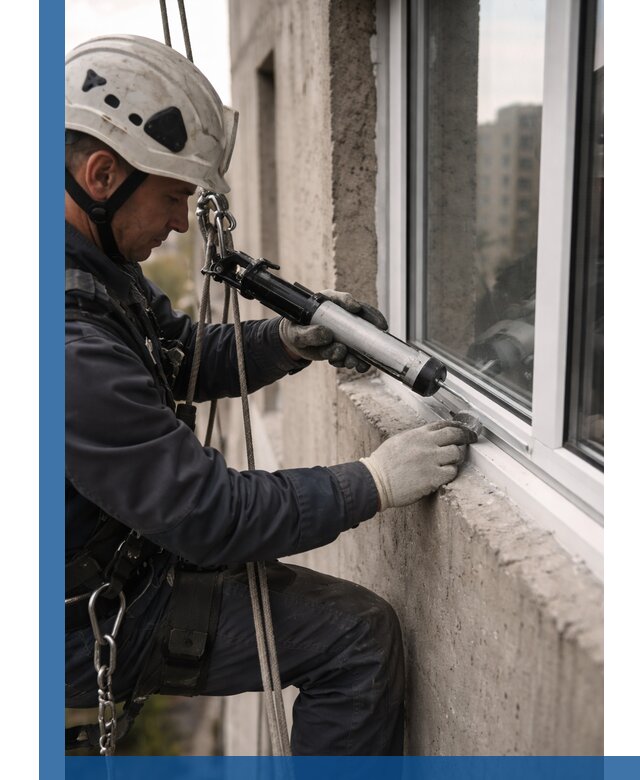 Герметизация оконных швов снаружи в Ростове профессионально