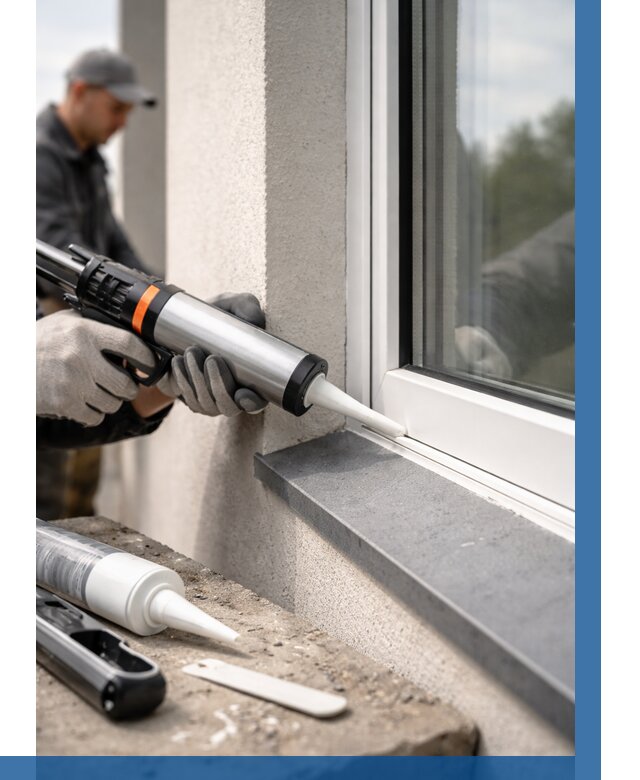 Герметизация монтажных швов окон в Ростове от 667 р. | ВЫСОТНИК-Рсв