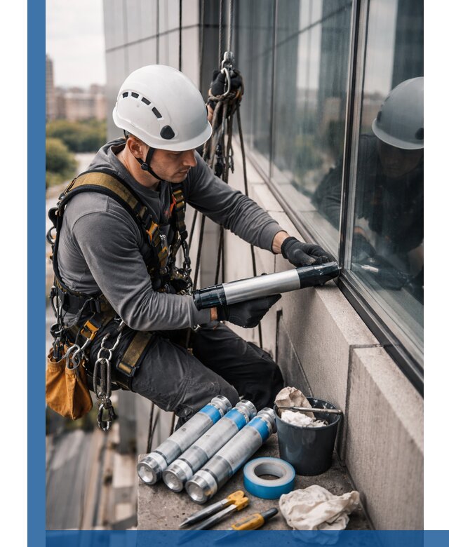 Герметизация стыков витража в Ростове для герметичных фасадов