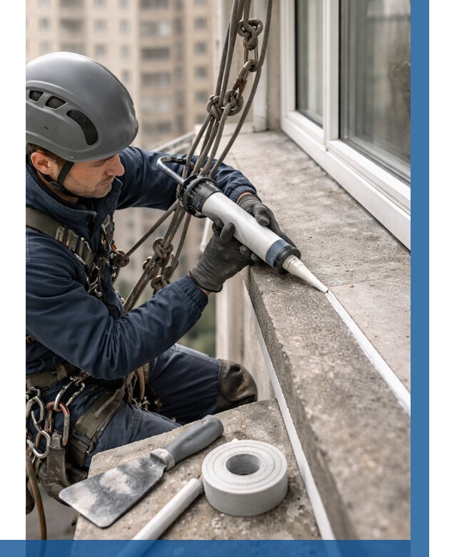 Герметизация балконного козырька в Ростове от 4618 р. | ВЫСОТНИК-Рсв