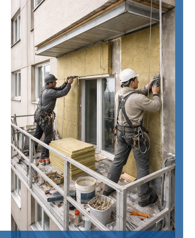 Утепление балкона снаружи в Ростове от 1642 р. под ключ ВЫСОТНИК-Рсв