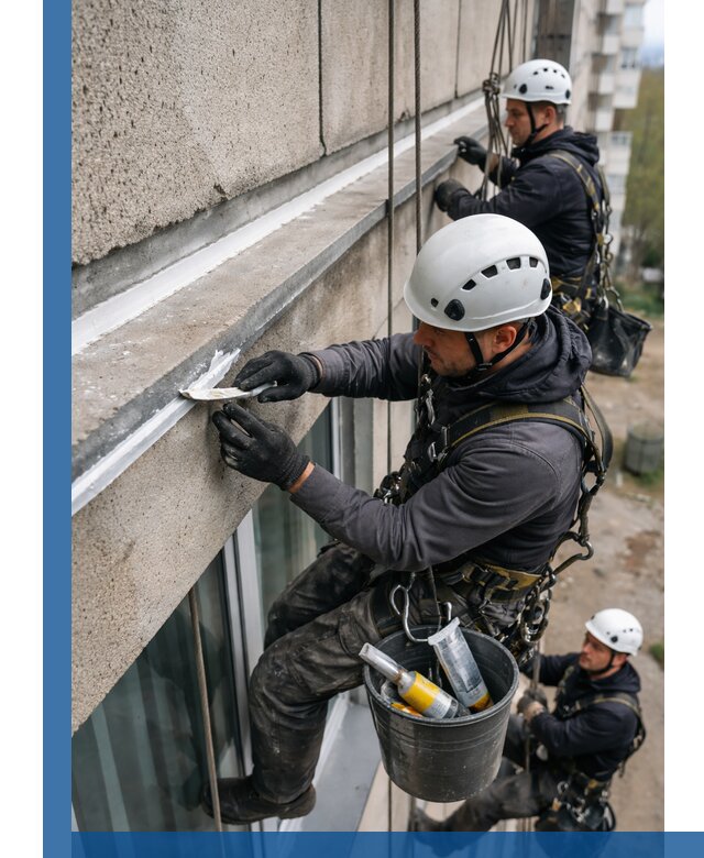 Герметизация примыкания балкона в Ростове под ключ с гарантией