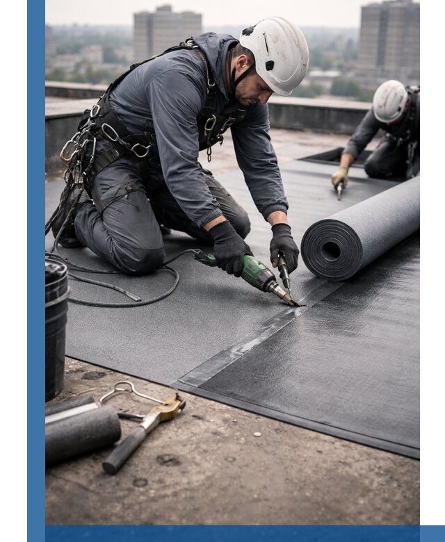 Ремонт мягкой кровли в Ростове с выездом промальпинистов