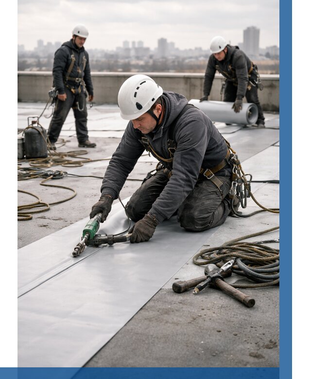 Ремонт мембранной кровли в Ростове от 1847 р./м2 | ВЫСОТНИК-Рсв