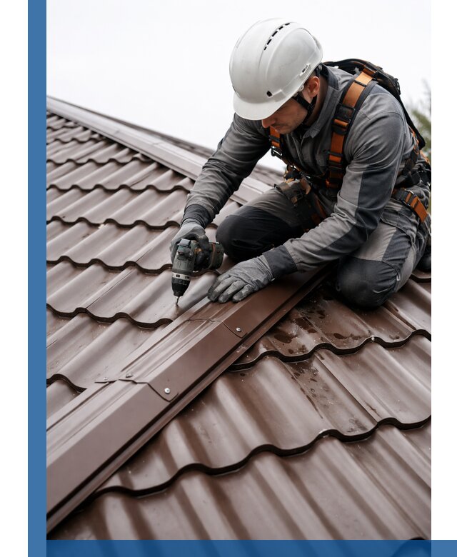 Ремонт металлочерепицы на крыше в Ростове профессионально