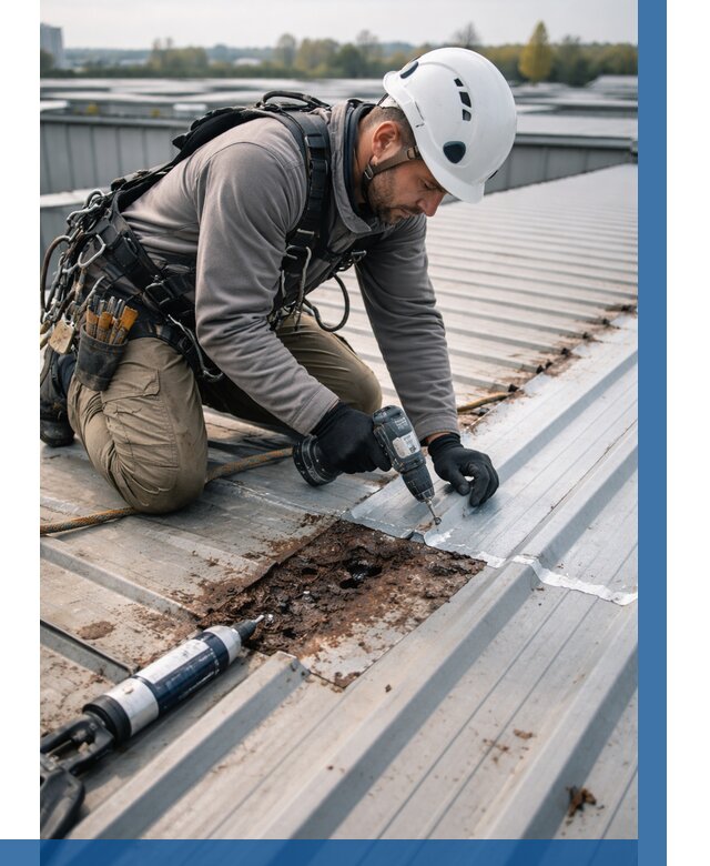 Ремонт профнастила на кровле в Ростове от 718 р. | ВЫСОТНИК-Рсв