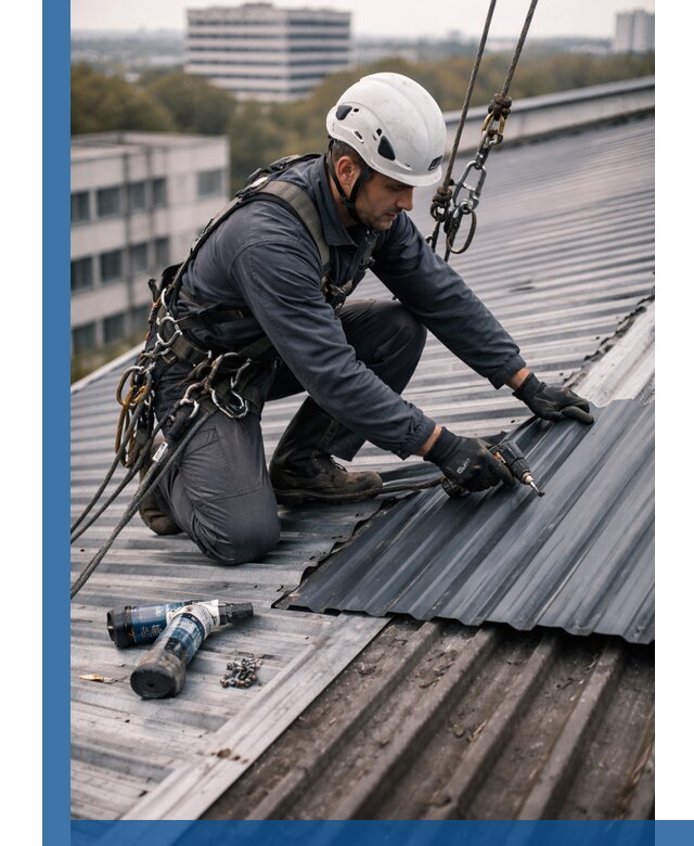 Ремонт профнастила на кровле в Ростове, работы под ключ