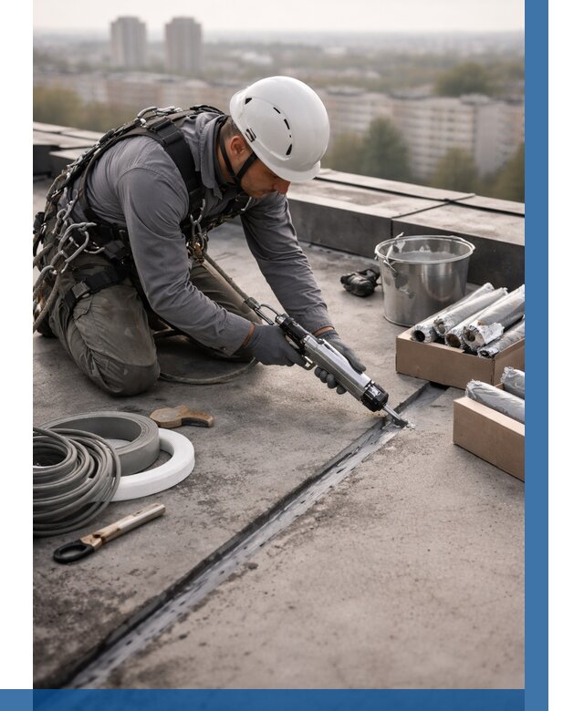 Герметизация швов кровли в Ростове от 462 р./м2 | ВЫСОТНИК-Рсв