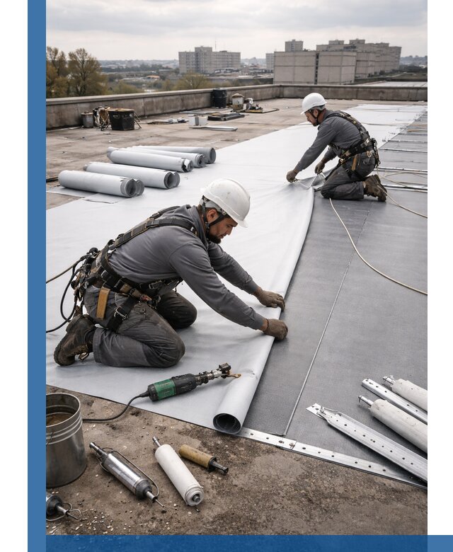 Монтаж мембранной кровли в Ростове для промышленных зданий