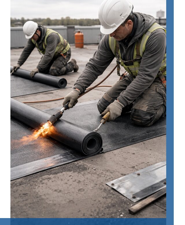 Монтаж наплавляемой кровли в Ростове от 872 р. — ВЫСОТНИК-Рсв