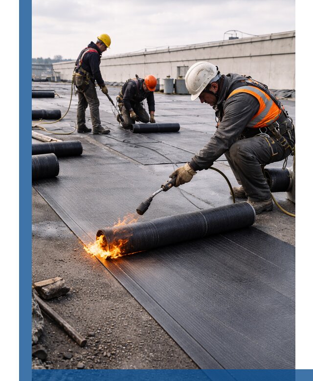 Монтаж наплавляемой кровли в Ростове профессионально