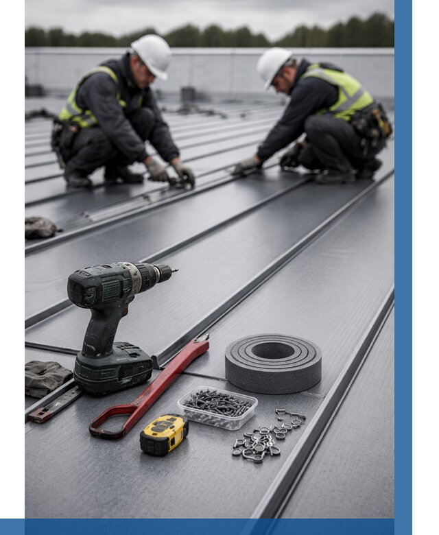 Монтаж фальцевой кровли в Ростове от 1847 р. | ВЫСОТНИК-Рсв