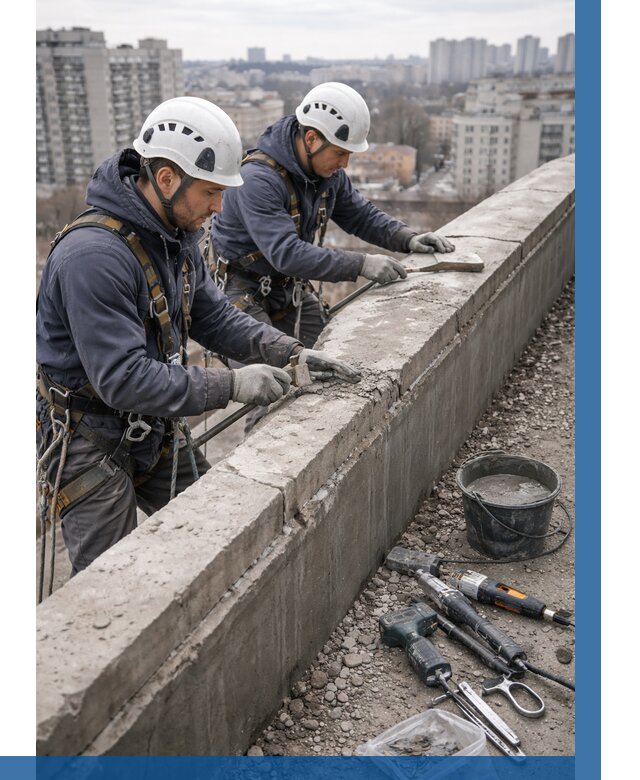Ремонт парапета на кровле в Ростове от 1539 р. | ВЫСОТНИК-Рсв