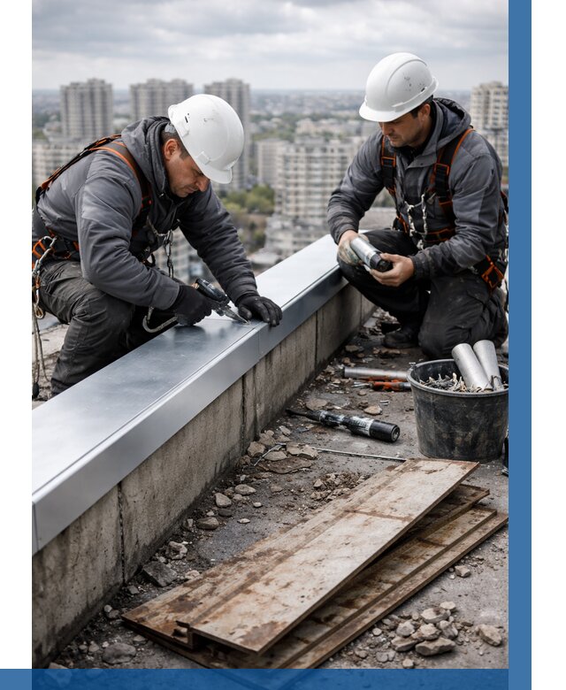 Замена парапетных крышек под ключ в Ростове от 1232 р. | ВЫСОТНИК-Рсв