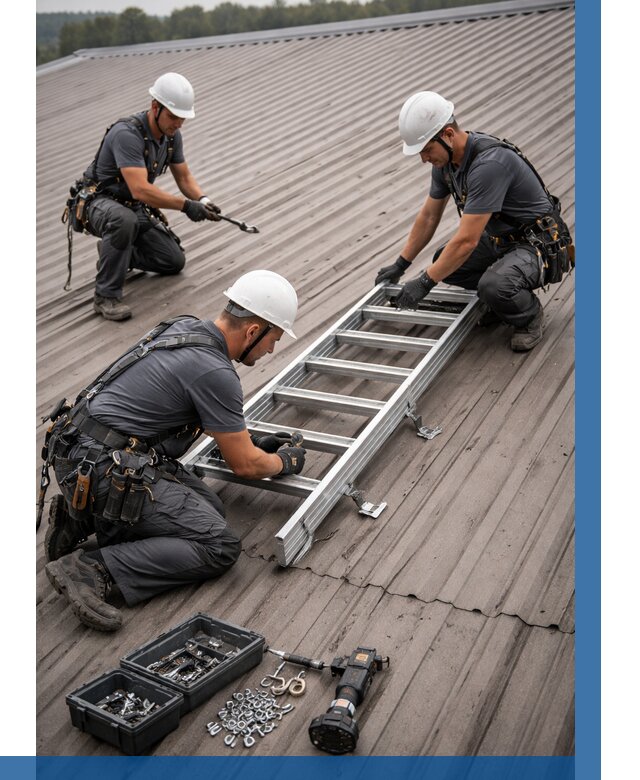 Монтаж кровельной лестницы в Ростове от 4618 р. | ВЫСОТНИК-Рсв