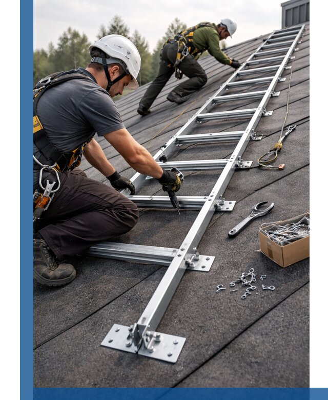 Профессиональный монтаж кровельной лестницы в Ростове под ключ