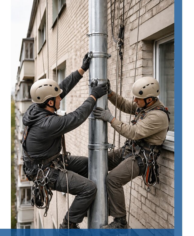 Замена водосточных труб в Ростове от 6671 р. | ВЫСОТНИК-Рсв