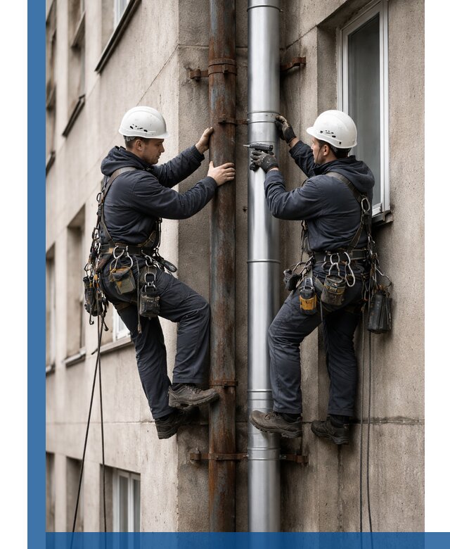 Замена водосточных труб в Ростове: монтаж и демонтаж под ключ