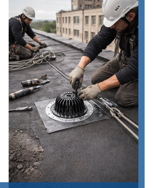 Установка водосточных воронок в Ростове цена от 3592 р. | ВЫСОТНИК-Рсв