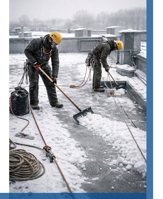 Очистка крыши от снега в Ростове от 7697 р. | ВЫСОТНИК-Рсв