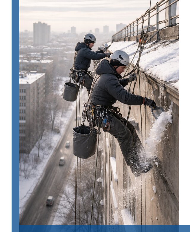 Очистка карнизов от снега в Ростове профессионально и безопасно
