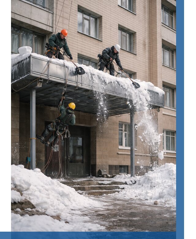 Очистка козырьков от снега в Ростове от 3592 р. | ВЫСОТНИК-Рсв