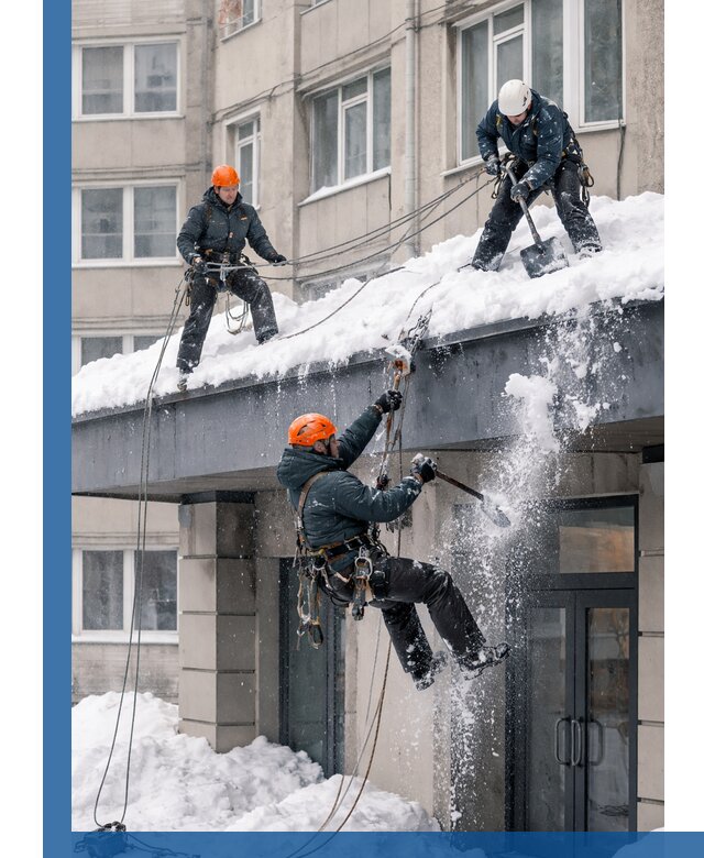 Безопасная очистка навесов от снега в Ростове круглогодично