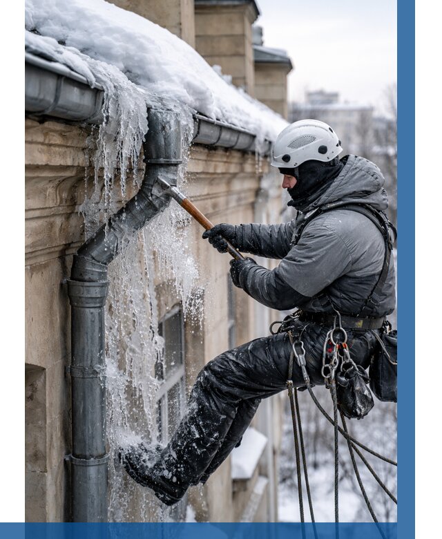 Очистка водостоков от льда в Ростове от 3592 р. | ВЫСОТНИК-Рсв