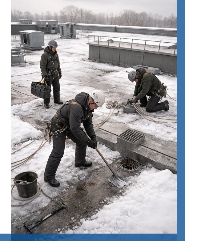 Абонентское обслуживание кровли зимой в Ростове от 8210 р. | ВЫСОТНИК-Рсв