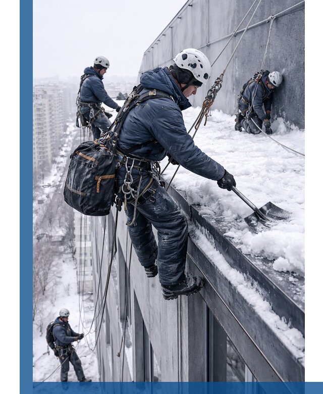 Абонентское обслуживание кровли зимой в Ростове регулярный уход